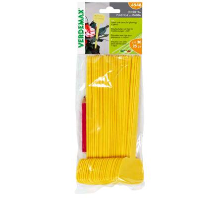 Busta 25 etichette diritte con gambo - 5 x 4 x 20 cm - Verdemax - 4548 - 8015358045483 - DMwebShop