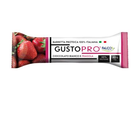 Barretta proteica GustoPro - cioccolato bianco e fragola - 40 gr - conf. 24 pezzi - Falco - 01-0401 - 8033501516246 - DMwebShop