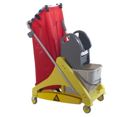 Carrello per pulizie QO-Kart Multi - salvaspazio - 50 lt - 42 x 81 x 108 cm - Taxon - 43030.RO - 8057960704815 - DMwebShop