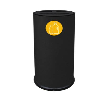 Contenitore tondo per raccolta differenziata - 3 scomparti - 70 lt - nero - Stilcasa - 873/N - 8033630038824 - DMwebShop