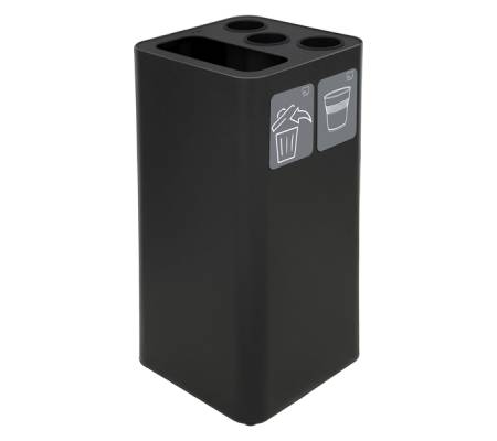 Contenitore per raccolta differenziata - con divisiorio bicchieri - 50 lt - nero - Stilcasa - PU100F-BG-N - 8033630051847 - DMwebShop