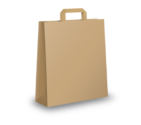 Shopper - maniglie piattina - 26 x 11 x 34,5 cm - carta kraft - avana - conf. 350 pezzi - Mainetti Bags - 001642 - DMwebShop