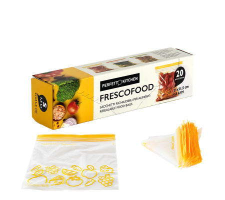 Buste per alimenti FrescoFood - small - 21 x 21,5 cm - conf. 20 pezzi - Perfetto - 29161 - 8052474291615 - DMwebShop