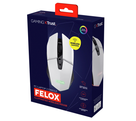 Mouse gaming illuminato wireless GXT 110 Felox - nero - Trust - 25037