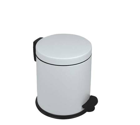 Pattumiera a pedale New Bin Basic - 5 lt - metallo verniciato - bianco - Medial International - 913051 - 8056324539001 - DMwebShop