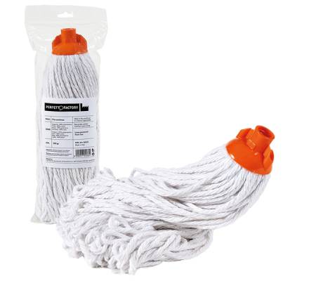 Mop industriale Falcon - a frange - 300 gr - cotone rigenerato - bianco - In Factory - 0026E - 8000957002654 - DMwebShop