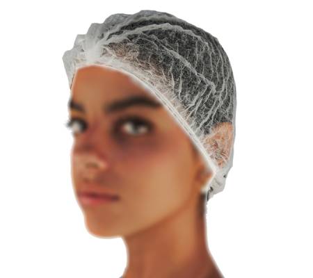 Cuffie a clip plissettate taglia unica diametro 53 cm PLP bianco Worker GA100 - 16379