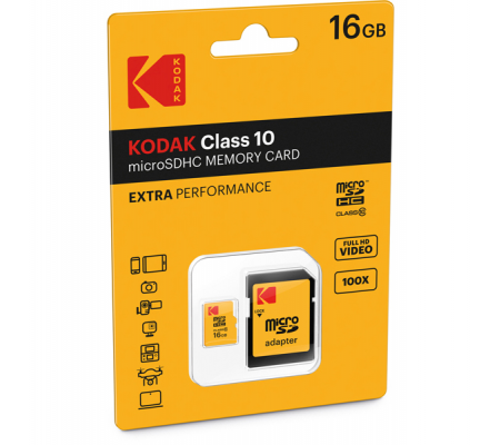 Micro SDHC Class 10 Extra - 16GB - Kodak - EKMSDM16GHC10CK