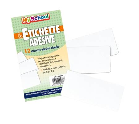 Etichetta adesiva segnanome - 6,3 x 2,8 cm - bianco - busta 12 pezzi - Colorosa - 61046891 - 8004428046888 - DMwebShop