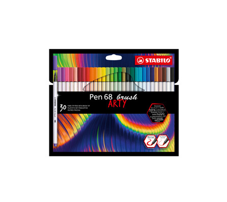 Pennarello Pen 68 Brush Arty Line 568/30 - colori assortiti - astuccio 30 pezzi - Stabilo - 568/30-21-20 - 4006381578219 - DMwebShop
