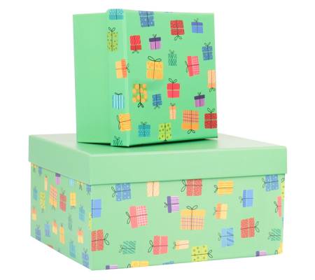 Set scatole regalo - dimensioni assortite - fantasia Memento - conf. 6 pezzi - No Brand - HK-92
