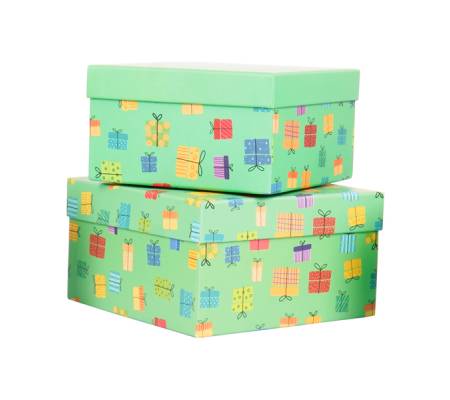Set scatole regalo - dimensioni assortite - fantasia Memento - conf. 6 pezzi - No Brand - HK-92