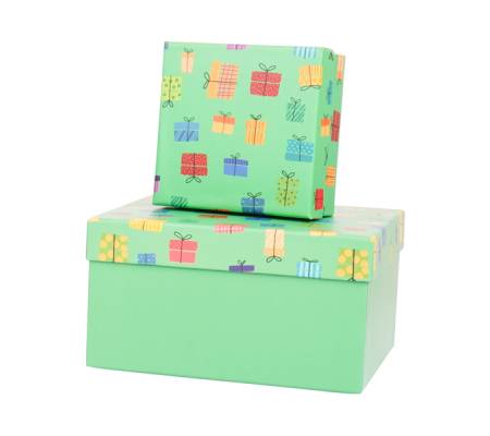 Set scatole regalo - dimensioni assortite - fantasia Memento - conf. 6 pezzi - No Brand - HK-92