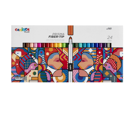 Pennarello Prisma - punta 3,7 mm - colori assortiti - Plus - conf. 24 pezzi - Carioca - 45207 - 8003511452070 - DMwebShop