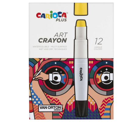 Pastello a cera Art Crayon - Ø 10 mm x 138 mm - colori assortiti - Plus - conf. 12 pezzi - Carioca - 45213 - 8003511452131 - DMwebShop