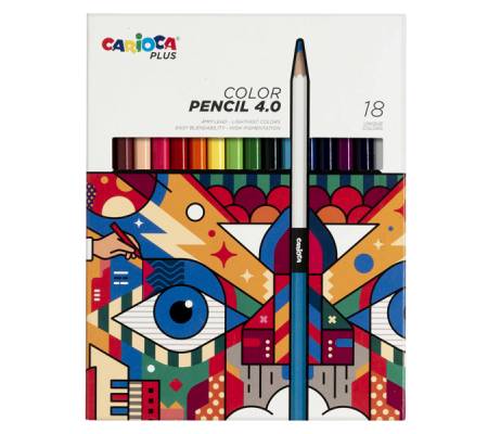 Matita colorata Color Pencil 4.0 - mina 4 mm - colori assortiti - Plus - conf. 18 pezzi - Carioca - 45202 - 8003511452025 - DMwebShop
