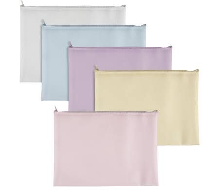 Busta con zip Bubble - 28,8 x 18,5 cm - EVA - colori pastello assortiti - conf. 5 pezzi - Sei Rota - P0432890 - 8000851810102 - DMwebShop