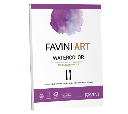 Album collato Watercolor - A4 - 300 gr - 10 fogli - Favini - A420384 - 8007057110227 - DMwebShop