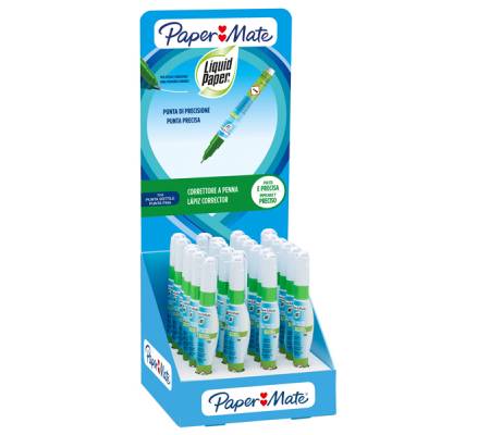 Correttore a penna Liquid Micro Correction Pen - 7 ml - expo 24 pezzi - Papermate - 2209441 - 113026980378438 - DMwebShop