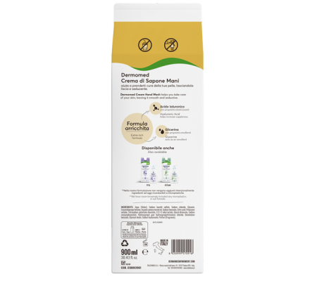 Ricarica crema di sapone mani - carton box - 900 ml - argan - Dermomed - CSBOX2061