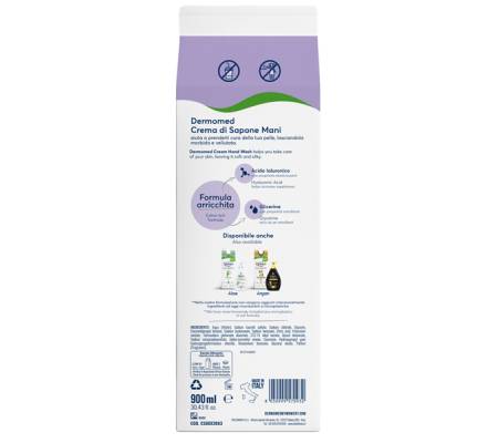 Ricarica crema di sapone mani - carton box - 900 ml - iris - Dermomed - CSBOX2063