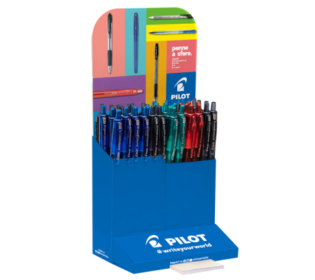Penna a scatto Supergrip G - punta 0,7 mm - colori assortiti - expo 48 pezzi - Pilot - 008988 - 8014233008988 - DMwebShop
