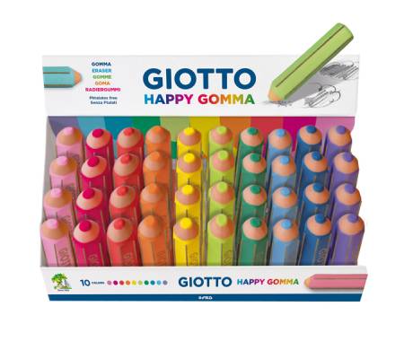 Happy Gomma - colori assortiti - conf. 40 pezzi - Giotto - 233800 - 87323A - DMwebShop