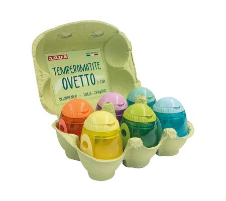 Temperamatite Ovetto - 2 fori - colori assortiti - conf. 6 pezzi - Arda - TE814SC - 8003438030511 - DMwebShop