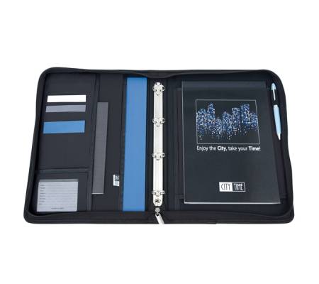 Portablocco Porter - con manici - tessuto - nero - A4 - City Time - 249-N