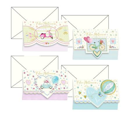 Biglietto auguri portasoldi Matrimonio - 4 soggetti assortiti - conf. 12 pezzi - Kartos - 17986901 - 8009162376970 - DMwebShop
