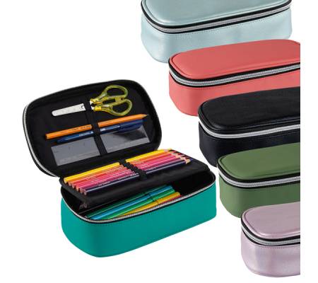 Portapenne ovale XL - 13 x 22 x 7 cm - colori assortiti - conf. 12 pezzi - Favorit - 400184017 - 8006779050972 - DMwebShop