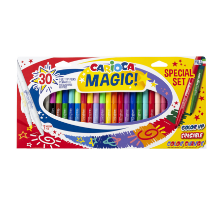 Pennarello Magic Markers - punta 6 mm - colori assortiti - conf. 30 pezzi - Carioca - 43183 - 8003511431839 - DMwebShop