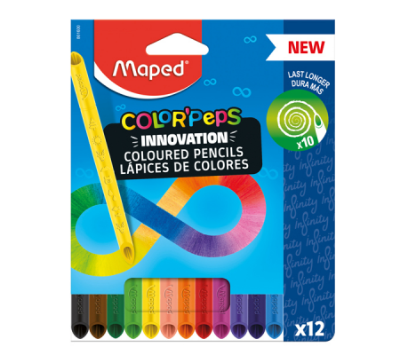 Pastello Color Peps Infinity - colori assortiti - conf. 12 pezzi - Maped - 861600 - 3154148616009 - DMwebShop