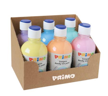 Tempera brillante pastello - 300 ml - colori pastel assortiti - box 6 colori - Morocolor - 2002BRPASS Primo - Morocolor - 8006919200229 - DMwebShop