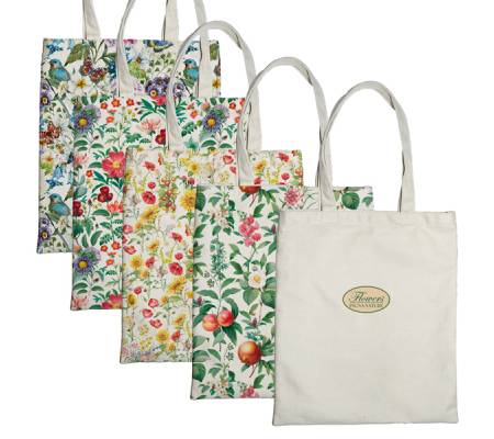 Shopper Nature Flowers - 42x38,5 cm - eco cotone - fantasie assortite - conf. 12 pezzi - Pigna - 0233105 - 8005235214910 - DMwebShop