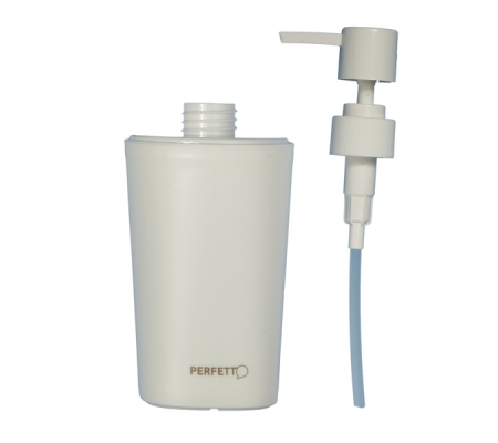 Dispenser sapone liquido Pronto Bagno - Ø 8 cm - 450 ml - PPL - bianco - Perfetto - 12514