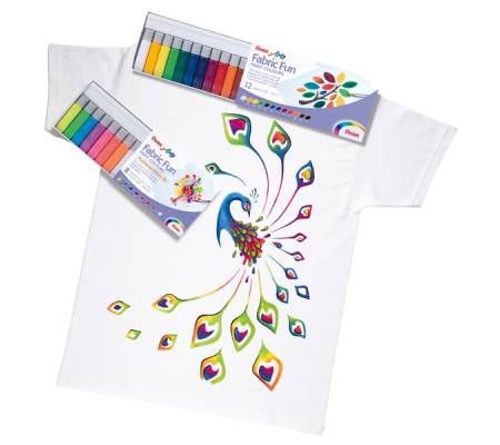 Colore in tubetto per tessuto Fabric Fun - colori fluo assortiti - conf. 8 pezzi - Pentel - FFPC1-F8