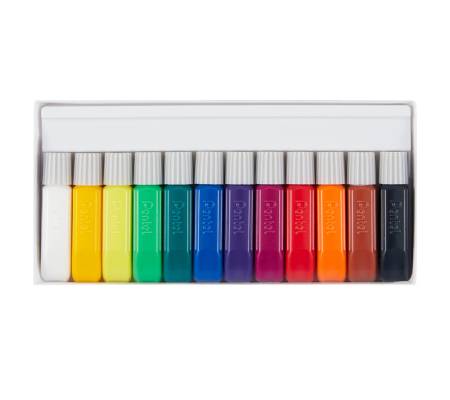 Colore in tubetto per tessuto Fabric Fun - colori base assortiti - conf. 12 pezzi - Pentel - FFPC1-12