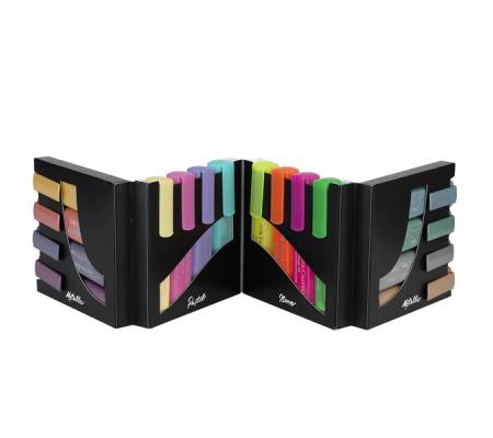 Set da scrivania evidenziatori Textliner 46 - punta a scalpello - tratto 1-3-5 mm - colori assortiti - conf. 16 pezzi - Faber Castell - 254603