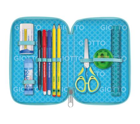 Astuccio 3 zip Candy collection - 19,5 x 7,5 x 12,9 cm - tessuto - fantasie assortite - Giotto - F954000