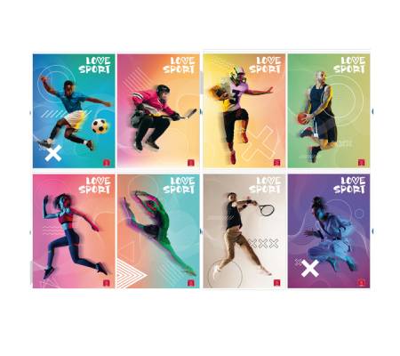 Maxiquaderno Love Sport - A4 - 5 mm - 42 fogli - 80 gr - Pigna - 02333745M - 8005235201651 - DMwebShop