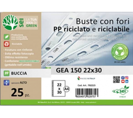 Buste forate Gea 150 - PP riciclato - buccia pesante - 702215 - 8004972029757 - DMwebShop - 3