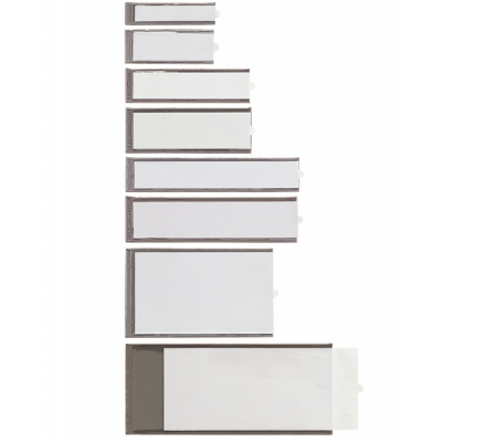 Portaetichette adesive Ies - A2 - 32 x 88 mm - grigio - conf. 8 pezzi - Sei Rota - 320312 - 8004972001753 - DMwebShop