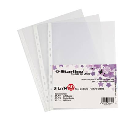 Buste forate Medium liscio 22 x 30 cm trasparente Starline 662214stl - 1003