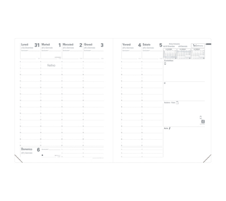 Agenda settimanale Presidente 2025 - copertina Impala - 21 x 27 cm - nero - Quo Vadis - 016114MQ - DMwebShop - 1
