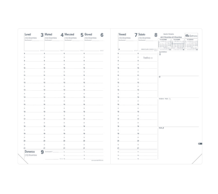 Agenda settimanale Ministro 2025 - copertina Impala - 16 x 24 cm - nero - Quo Vadis - 01511314MQ - DMwebShop - 1