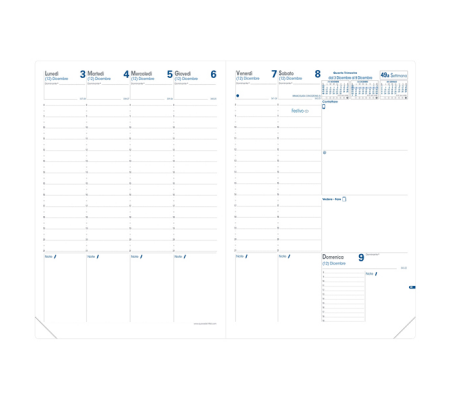 Agenda settimanale Prenote 2025 - copertina Impala - 21 x 29,7 cm - nero - Quo Vadis - 024088Q - DMwebShop - 1