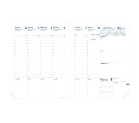 Agenda settimanale Trinote 2025 - copertina Impala - 18 x 24 cm - nero - Quo Vadis - 048083Q - DMwebShop - 1