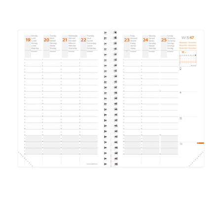 Agenda settimanale Time&Life Pocket 2025 - 10 x 15 cm - rosa iridecente - Quo Vadis - 539123Q - DMwebShop - 1