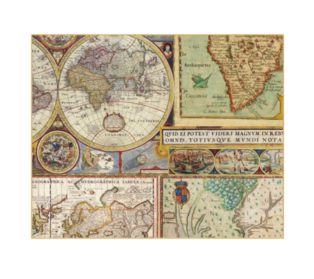 Set scatole regalo medi - dimensioni assortite - fantasia Maps - conf. 3 pezzi - Kartos - 12146501 - DMwebShop - 1